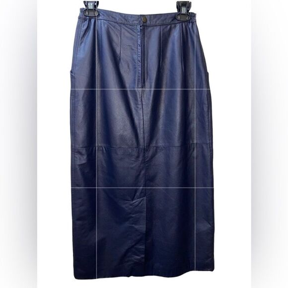 Vintage Eighties Leather Skirt Size 8 - Picture 2 of 6